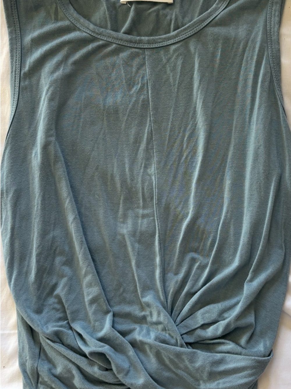 Women’s Sleeveless Twist-Hem Tank Top — Dusty Blue